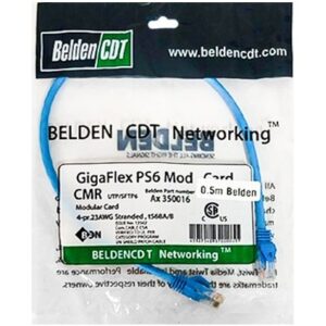 کابل شبکه Cat6 UTP برند BELDEN طول 50 سانتی‌متر