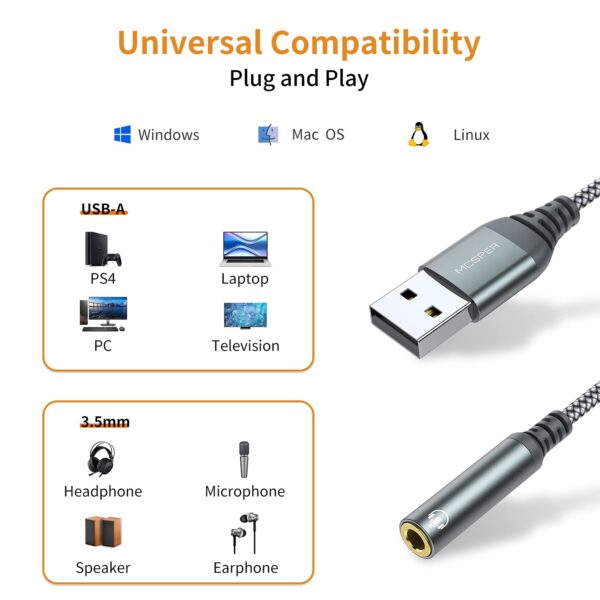 مبدل USB به جک ۳.۵ هدفون و میکروفون - Image 4