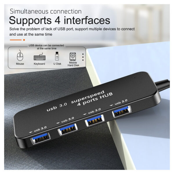 هاب 4 پورت USB3.0 مدلX840 - Image 3