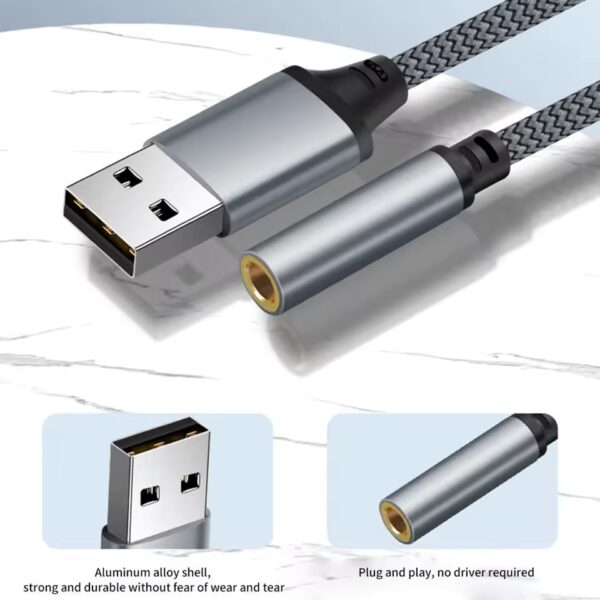 مبدل USB به جک ۳.۵ هدفون و میکروفون - Image 3