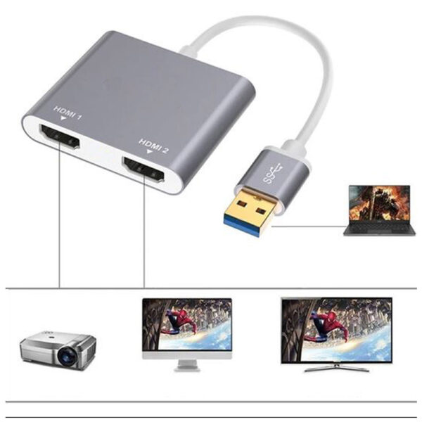 تبدیل  USB3.0 TO HDMI/Dual مدل دو پورت - Image 3
