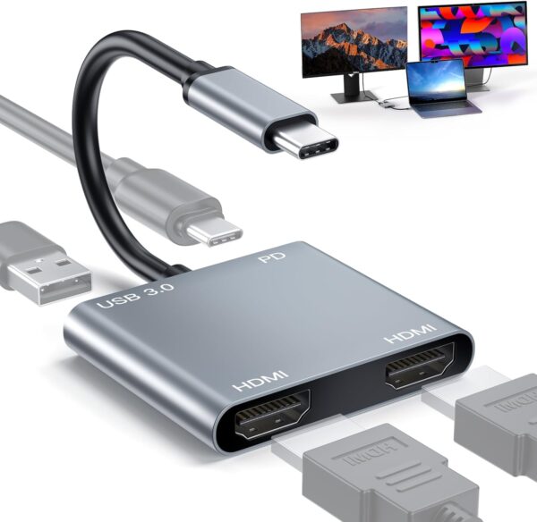 تبدیل 4 در 1 USB-C به 2پورت HDMI - Image 3