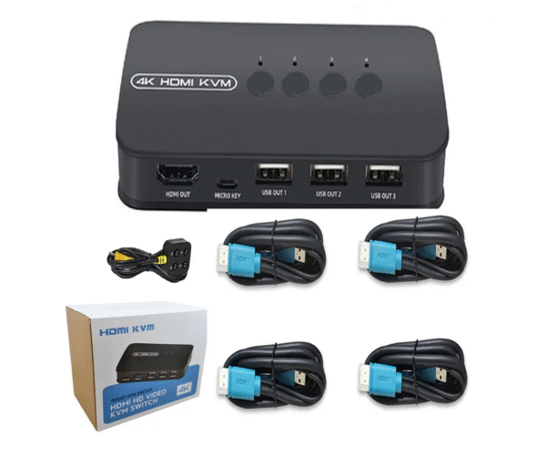 کی وی ام سوییچ 4 پورت HDMI دستی مدل HK-401