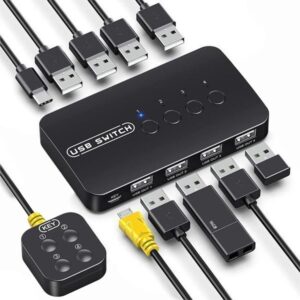 سوئیچ سلکتر 4پورت دستی مدل USB IF-U404 با قابلیت اتصال 4 کامپیوتر