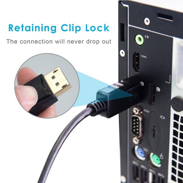 کابل DisplayPort 4K 1.8M اورجینال قفل‌دار - Image 3