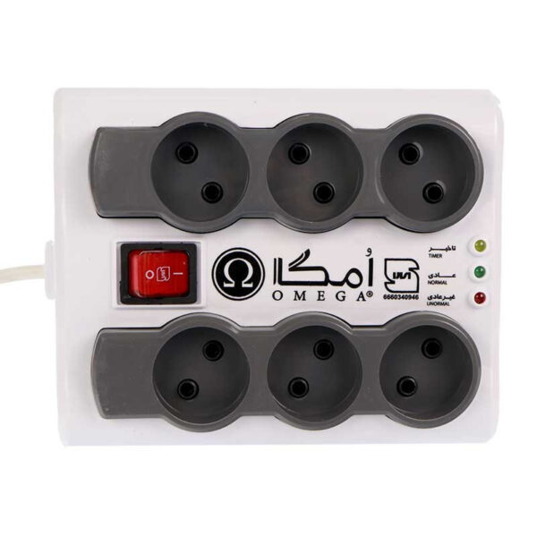 محافظ برق 6 خانه امگا 5 متری مدل P6000 - Image 2