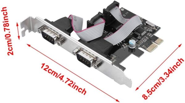 کارت سریال rs232 اسلات PCI- Express دو پورت - Image 2