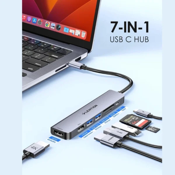 هاب 7 پورت USB-C لنشن مدل CE45 - Image 4