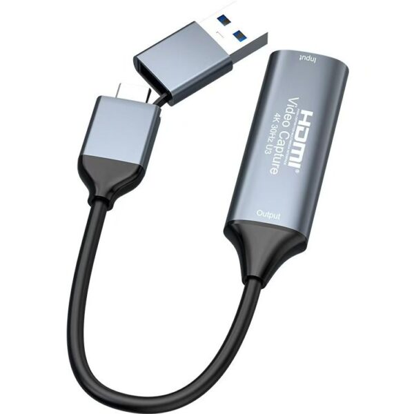 کارت کپچر کابلی HDMI TYPE-C + USB3 پک سفید - Image 2