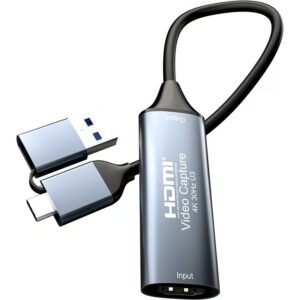 کارت کپچر کابلی HDMI TYPE-C + USB3 پک سفید