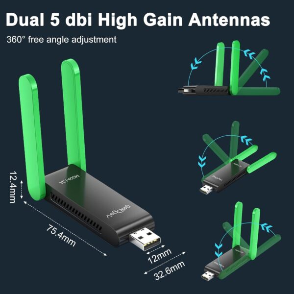 کارت شبکه USB دو انتن 5db برند وگیگ مدل v-k1400 - Image 7